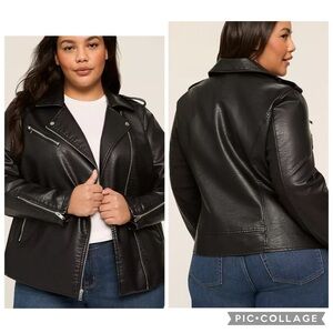 Torrid Women's Black Faux Leather Moto Jacket Size 00